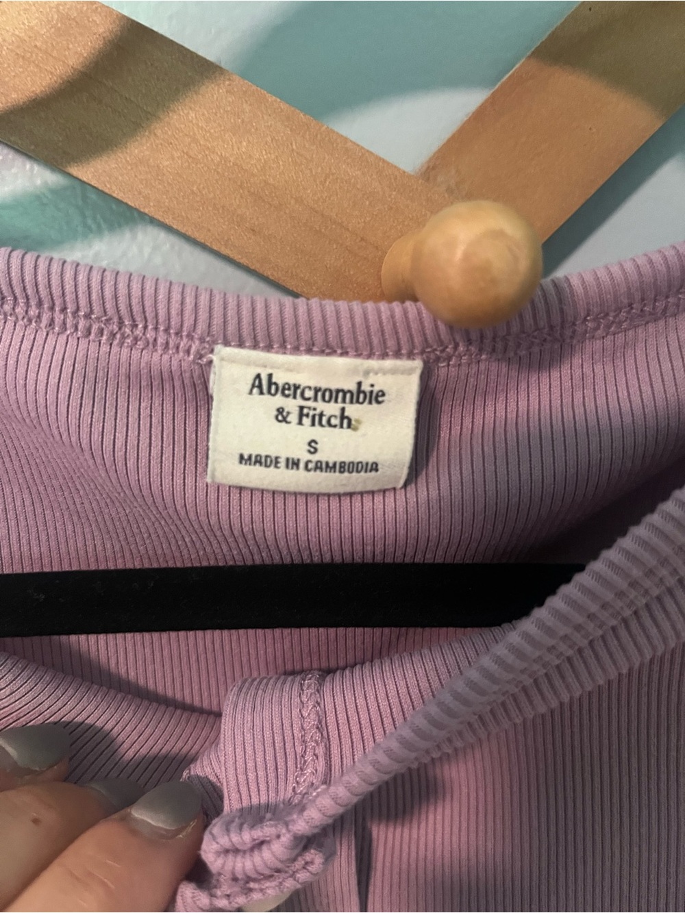 Abercrombie & Fitch Lilac Ribbed Button-Front Tank - Picture 3 of 4